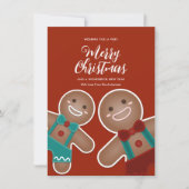 キュートお洒落ジンジャーブレッドCookieメリークリスマス シーズンカード (正面)