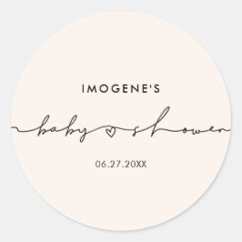 キュートお洒落スクリプトベビーシャワー封筒用シール ラウンドシール