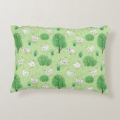 キュートお洒落チキンメドウグリーンフィールド鶏 アクセントクッション (裏面)