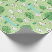 キュートお洒落チキンメドウグリーンフィールド鶏 ラッピングペーパー (角)