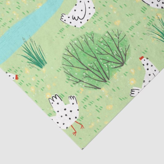 キュートお洒落チキンメドウグリーンフィールド鶏 薄葉紙 (詳細)