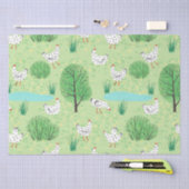 キュートお洒落チキンメドウグリーンフィールド鶏 薄葉紙 (クラフト)