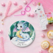 キュートお洒落ドラゴンベビーシャワー ペーパープレート (パーティー)