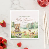 キュートお洒落ニュートラルウッドランド動物の赤ちゃんシャワー スタンダードランチョンナプキン (インサイチュ)