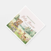 キュートお洒落ニュートラルウッドランド動物の赤ちゃんシャワー スタンダードランチョンナプキン (角)