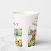 キュートお洒落ニュートラルウッドランド動物の赤ちゃんシャワー 紙コップ (左)