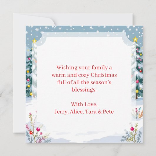 キュートお洒落ハイランドカウクパーソナライズされたクリスマス カード (裏面)