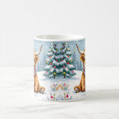 キュートお洒落ハイランドカウクリスマス コーヒーマグカップ (中央)