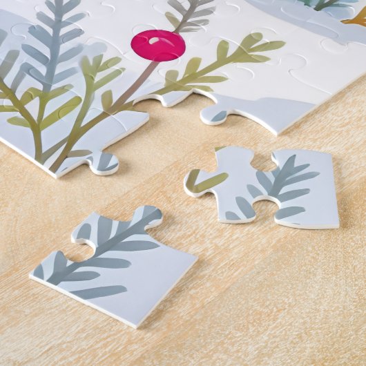 キュートお洒落ハイランドカウクリスマス ジグソーパズル (側面)