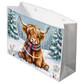 キュートお洒落ハイランドカウクリスマス ラージペーパーバッグ (裏面アングル)