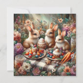 キュートお洒落バニーブランチキリスト教イースター シーズンカード (正面)