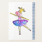 キュートお洒落バレリーナ牛 ノートブック (裏面)