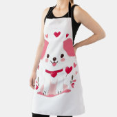 キュートお洒落バレンタインの子犬 エプロン (インサイチュ)