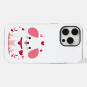 キュートお洒落バレンタインの子犬 iPhoneケース (裏面横)
