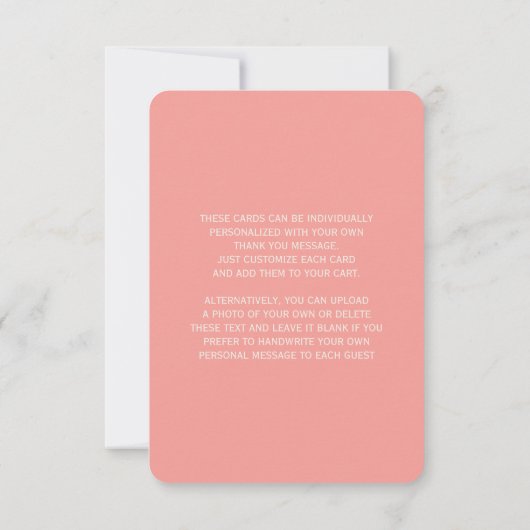 キュートお洒落ピンクフェアリープリンセスガールズ誕生日 サンキューカード (裏面)