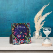 キュートお洒落フォーカスフローラドラゴンフライのインスピレーション フォトプラーク (インサイチュ)