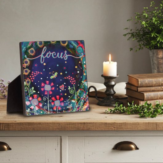 キュートお洒落フォーカスフローラドラゴンフライのインスピレーション フォトプラーク