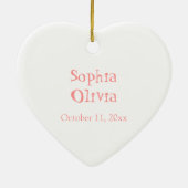 キュートお洒落フクロウNバタフライスクロールフローラアート セラミックオーナメント (裏面)