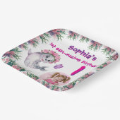 キュートお洒落フローラシーライオンガーリー子供の誕生日 ペーパープレート (傾斜あり)