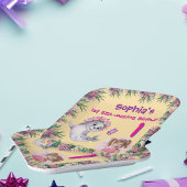 キュートお洒落フローラシーライオンガーリー子供の誕生日 ペーパープレート