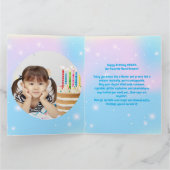 キュートお洒落フローラユニコーンガーリー子供の誕生日 カード (内部)