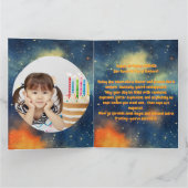 キュートお洒落フローラユニコーンガーリー子供の誕生日 カード (内部)