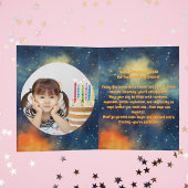 キュートお洒落フローラユニコーンガーリー子供の誕生日 カード