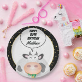 キュートお洒落ホーリーカウズハッピーバースデーパーティー ペーパープレート (パーティー)
