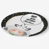 キュートお洒落ホーリーカウズハッピーバースデーパーティー ペーパープレート (アングル)