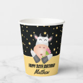 キュートお洒落ホーリーカウズハッピーバースデーパーティー 紙コップ (裏面)