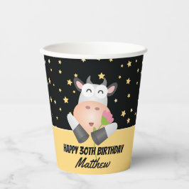 キュートお洒落ホーリーカウズハッピーバースデーパーティー 紙コップ