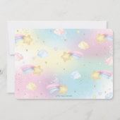 キュートお洒落ユニコーンバルーンレインボー誕生日 招待状 (裏面)