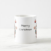 キュートお洒落ラクーンのメリークリスマス コーヒーマグカップ (中央)
