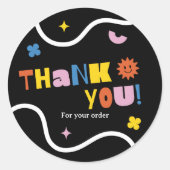 キュートお礼ステッカーカラフルとデジエレガントグ ラウンドシール (正面)