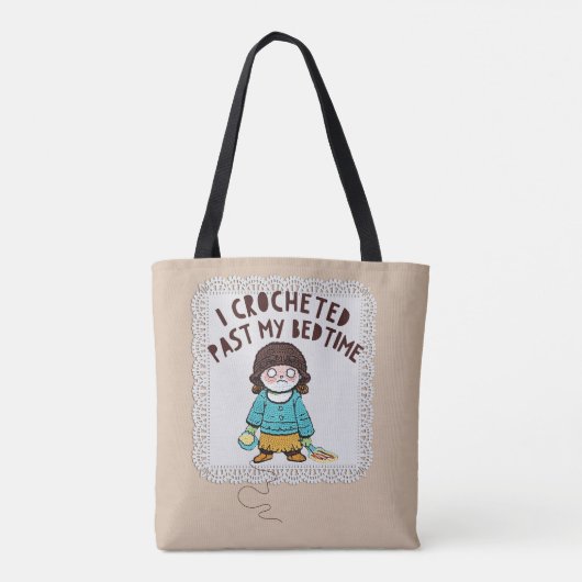 キュートかぎ針編みおもしろい人形 トートバッグ (裏面)