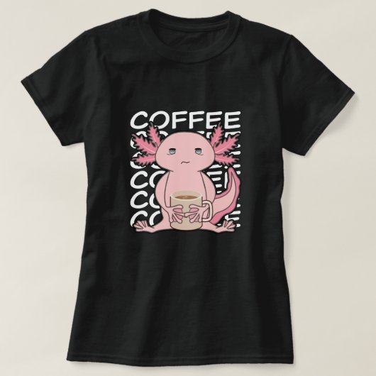 キュートかわいいアキソトロルコーヒー Tシャツ (デザイン正面)