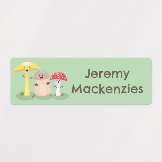 キュートかわいいキノコ菌パーソナライズされた接種 ラベル (デザイン1)