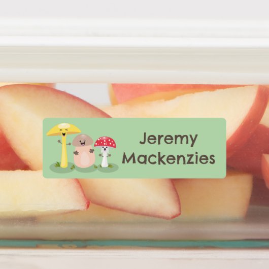 キュートかわいいキノコ菌パーソナライズされた接種 ラベル (貼付)