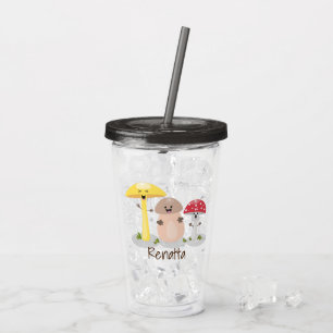 キュートかわいいキノコ菌糸状菌 アクリルタンブラー