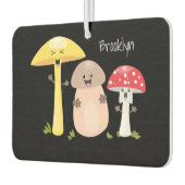 キュートかわいいキノコ菌糸状菌 カーエアーフレッシュナー (左)