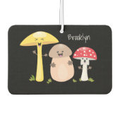 キュートかわいいキノコ菌糸状菌 カーエアーフレッシュナー (正面)