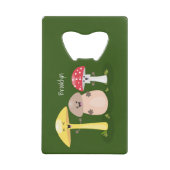 キュートかわいいキノコ菌糸状菌 クレジットカード栓抜き (正面)