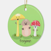 キュートかわいいキノコ菌糸状菌 セラミックオーナメント