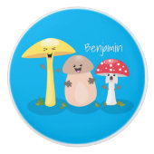 キュートかわいいキノコ菌糸状菌 セラミックノブ (正面)