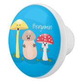 キュートかわいいキノコ菌糸状菌 セラミックノブ (右)