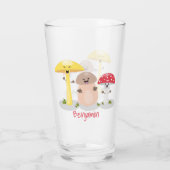 キュートかわいいキノコ菌糸状菌 タンブラーグラス (裏面)