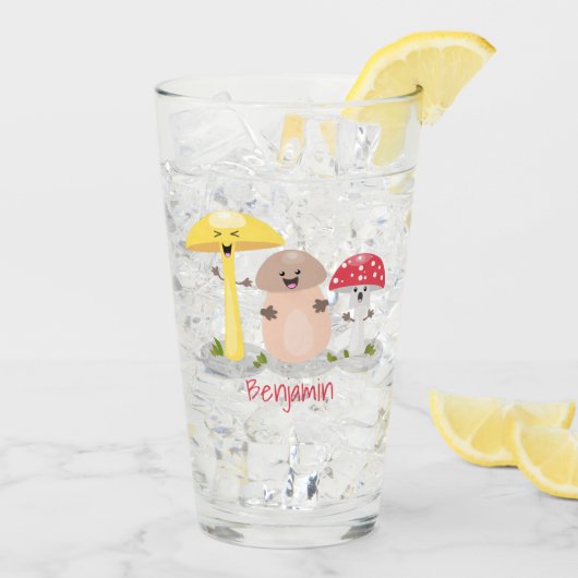 キュートかわいいキノコ菌糸状菌 タンブラーグラス (アイス裏面)