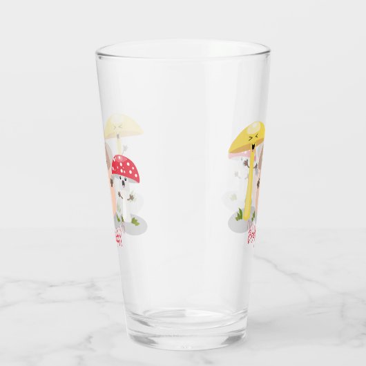 キュートかわいいキノコ菌糸状菌 タンブラーグラス (右)