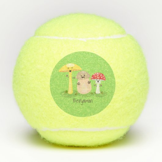 キュートかわいいキノコ菌糸状菌 テニスボール (正面)