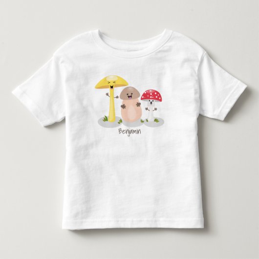 キュートかわいいキノコ菌糸状菌 トドラーTシャツ (正面)